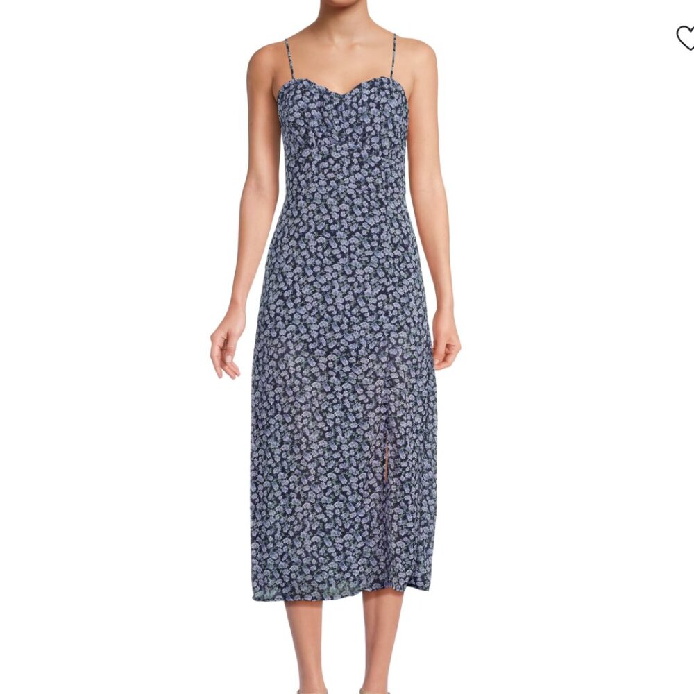 Lea & Viola ​Floral Button-Side Midi-Dress